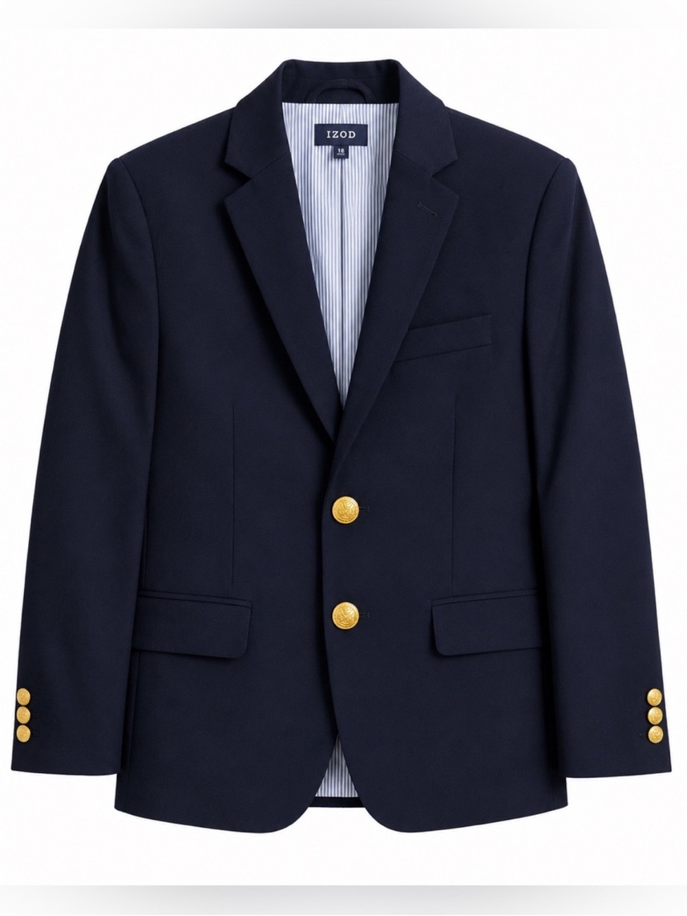 Izod Boys' Navy Blazer with Gold-Tone Buttons